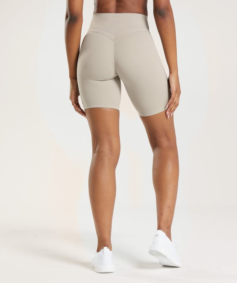 Women's Gymshark Whitney Cycling Shorts Beige | NZ 4WSJDV